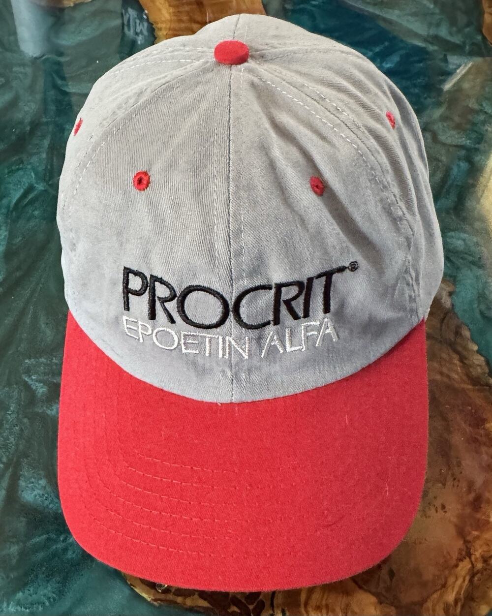 Procrit Epoetin Alfa Ortho Biotech Oncology Strapback Baseball Cap Gray OS Tc